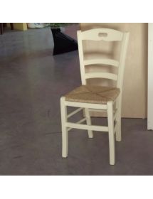 Set 2 sedie shabby legno avorio seduta paglia 40x44x88