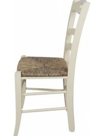 Set 2 sedie shabby legno avorio seduta paglia 40x44x88