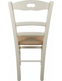 Set 2 sedie shabby legno avorio seduta paglia 40x44x88