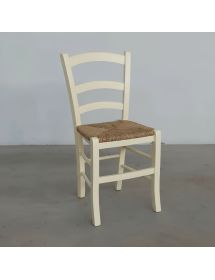 Set 2 sedie shabby legno avorio seduta paglia 40x44x88