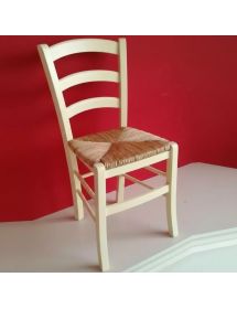 Set tavolo rettangolare avorio 100x70 120x80 140x80 160x85 allungabile con 4/6 sedie seduta paglia