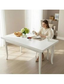 Tavolo rettangolare allungabile legno bianco 140 X 80 (1005)