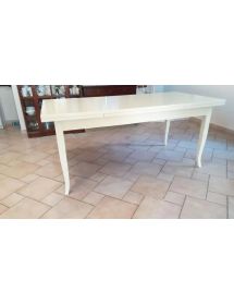 Set tavolo rettangolare avorio 100x70 120x80 140x80 160x85 allungabile con 4/6 sedie seduta legno