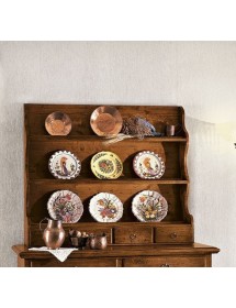 MOBILI 2G - MADIA CREDENZA PIATTAIA IN LEGNO TINTA NOCE L.137 P.50 H.200 (516+517) (516+517) vista frontale