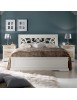 MOBILI 2G - LETTO MATRIMONIALE SHABBY CON TESTATA TRAFORATA BIANCO