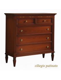 CASSETTIERA CLASSICA IN LEGNO 5 CASSETTI VARI COLORI L.100 P.41 H.100