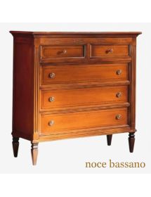 CASSETTIERA CLASSICA IN LEGNO 5 CASSETTI VARI COLORI L.100 P.41 H.100