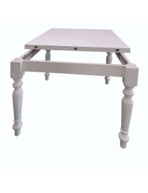 Tavolo quadrato Allungabile Legno Bianco gamba tornita 80x80 90x90 ...