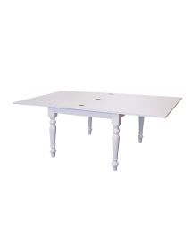 Tavolo quadrato Allungabile Legno Bianco gamba tornita 80x80 90x90 ...