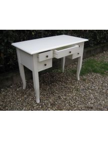 SCRIVANIA ARTE POVERA 5 CASSETTI LEGNO BIANCO 130x65x81 (1110)