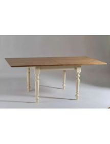 Tavolo quadrato allungabile tornito shabby legno bicolore 80x80 90x...