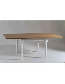 Set tavolo quadrato bicolore 80x80 90x90 100x100 allungabile con 4/6 sedie seduta legno