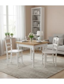 Set tavolo quadrato bicolore 80x80 90x90 100x100 allungabile con 4/...
