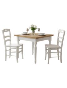 Set tavolo quadrato bicolore 80x80 90x90 100x100 allungabile con 4/6 sedie seduta legno