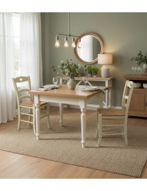 Set tavolo quadrato bicolore 80x80 90x90 100x100 allungabile con 4/...