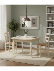 Set tavolo quadrato avorio 80x80 90x90 100x100 allungabile con 4/6 ...