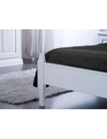 MOBILI 2G - LETTO MATRIMONIALE SHABBY CHIC BIANCO LEGNO MASSELLO