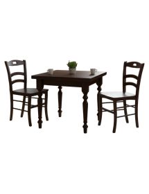 Set tavolo quadrato arte povera gamba tornita 90x90 100x100 allunga...