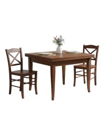 Set tavolo quadrato 80x80 90x90 100x100 allungabile con 4/6 sedie legno seduta legno