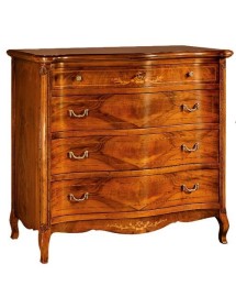 MOBILI 2G - COMO' IN LEGNO 4 CASSETTI CON INTARSIO L.125 P.53 H.113