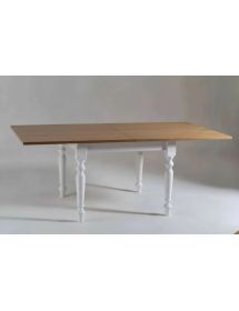 Tavolo quadrato allungabile tornito shabby legno bicolore 80x80 90x...
