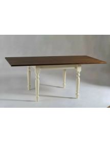 Tavolo quadrato allungabile tornito shabby legno bicolore 80x80 90x...