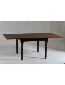 Tavolo quadrato allungabile tornito shabby legno bicolore 80x80 90x...