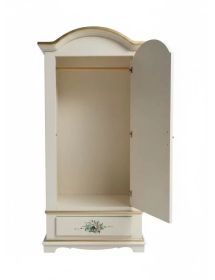 Armadio Classico 1 Anta Shabby legno avorio decori filo oro 96x56x196