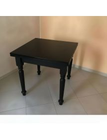 Tavolo quadrato allungabile tornito shabby legno bicolore 80x80 90x...