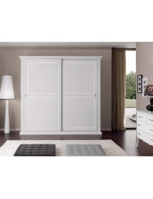 MOBILI 2G - LETTO MATRIMONIALE SHABBY CHIC BIANCO LEGNO MASSELLO