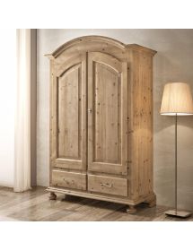 Armadio cortina 2 porte cappello sagomato legno abete 125x60x200