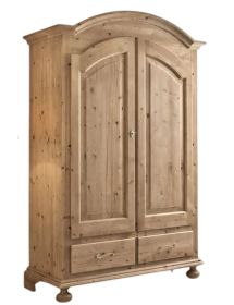 Armadio cortina 2 porte cappello sagomato legno abete 125x60x200