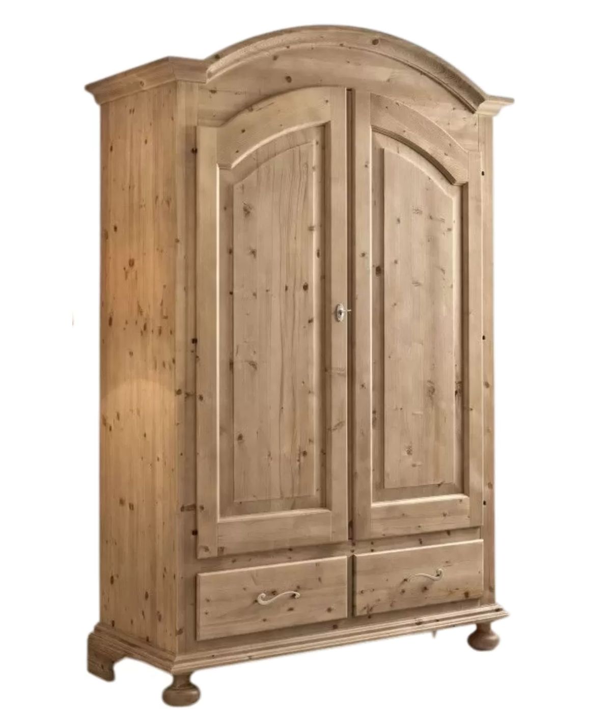 Armadio cortina 2 porte cappello sagomato legno abete 125x60x200