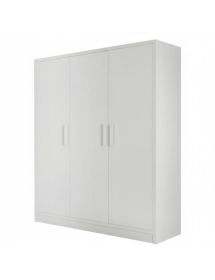 ARMADIO CORTINA 3 ANTE BIANCO LEGNO MASSELLO DI ABETE 180X55X220