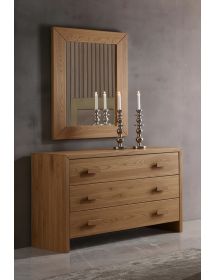 CASSETTIERA CORTINA 3 CASSETTI LEGNO MASSELLO DI ABETE 120x50x80 (3317)