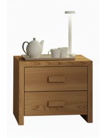 COMODINO CORTINA 2 CASSETTI LEGNO DI ABETE 55X40X45