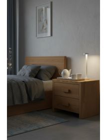 COMODINO CORTINA 2 CASSETTI LEGNO DI ABETE 55X40X45