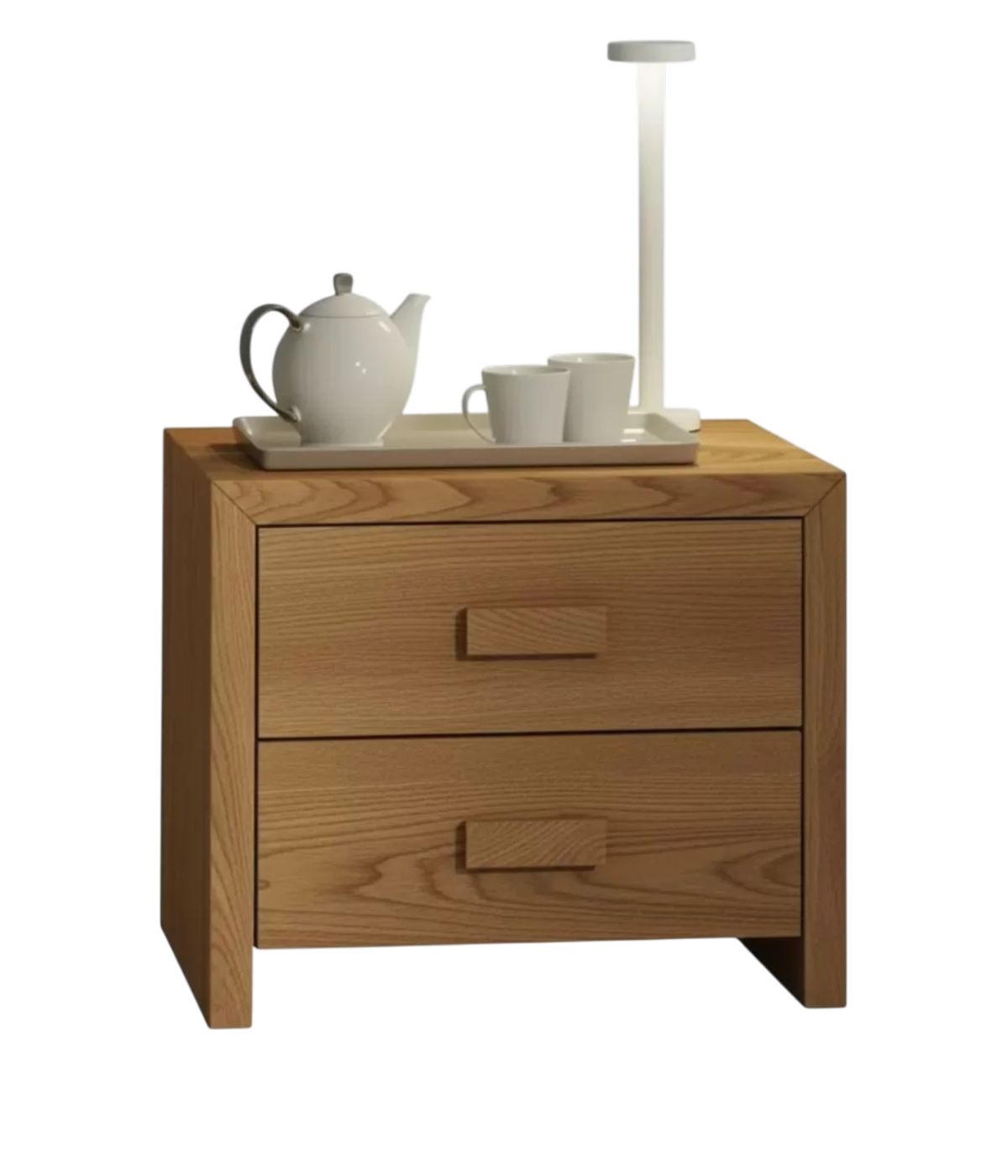COMODINO CORTINA 2 CASSETTI LEGNO DI ABETE 55X40X45