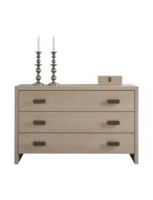 CASSETTIERA CORTINA 3 CASSETTI LEGNO MASSELLO ABETE 120x50x80 (3317)