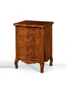 MOBILI 2G - COMODINO IN LEGNO 3 CASSETTI CON INTARSIO L.58 P.40 H.78