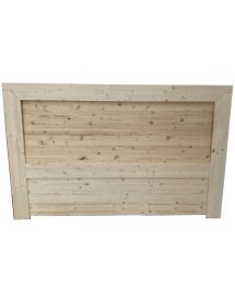 LETTO CORTINA MATRIMONIALE IN LEGNO DI ABETE GRIGIO CON VANI LATERALI