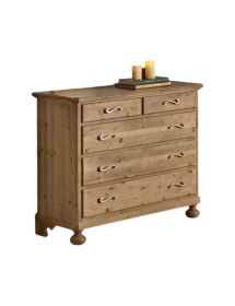CASSETTIERA CORTINA 5 CASSETTI IN LEGNO MASSELLO DI ABETE 118x52x99