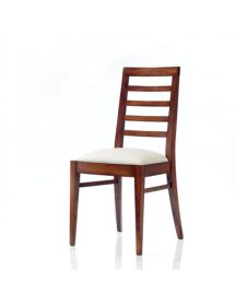 Sedia classica legno imbottita tessuto vari colori tinta noce 45X53X97