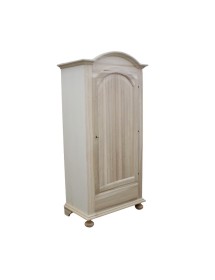 Armadio 1 porta legno shabby grigio invecchiato decorato 96X56X196