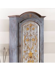 Armadio 1 porta legno shabby grigio invecchiato decorato 96X56X196