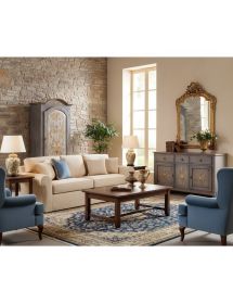 Armadio 1 porta legno shabby grigio invecchiato decorato 96X56X196