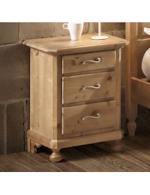 COMODINO CORTINA 3 CASSETTI LEGNO DI ABETE 50X38X65