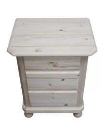 COMODINO CORTINA 3 CASSETTI LEGNO DI ABETE 50X38X65