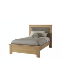 Letto singolo imbottito tessuto legno abete 110X208X124