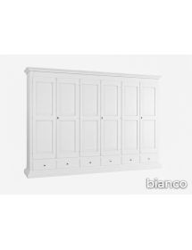 Armadio 6 porte classico in legno shabby vari colori 300x61x240